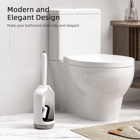 HAMITOR durable bristles for thorough cleaning around the toilet rim.