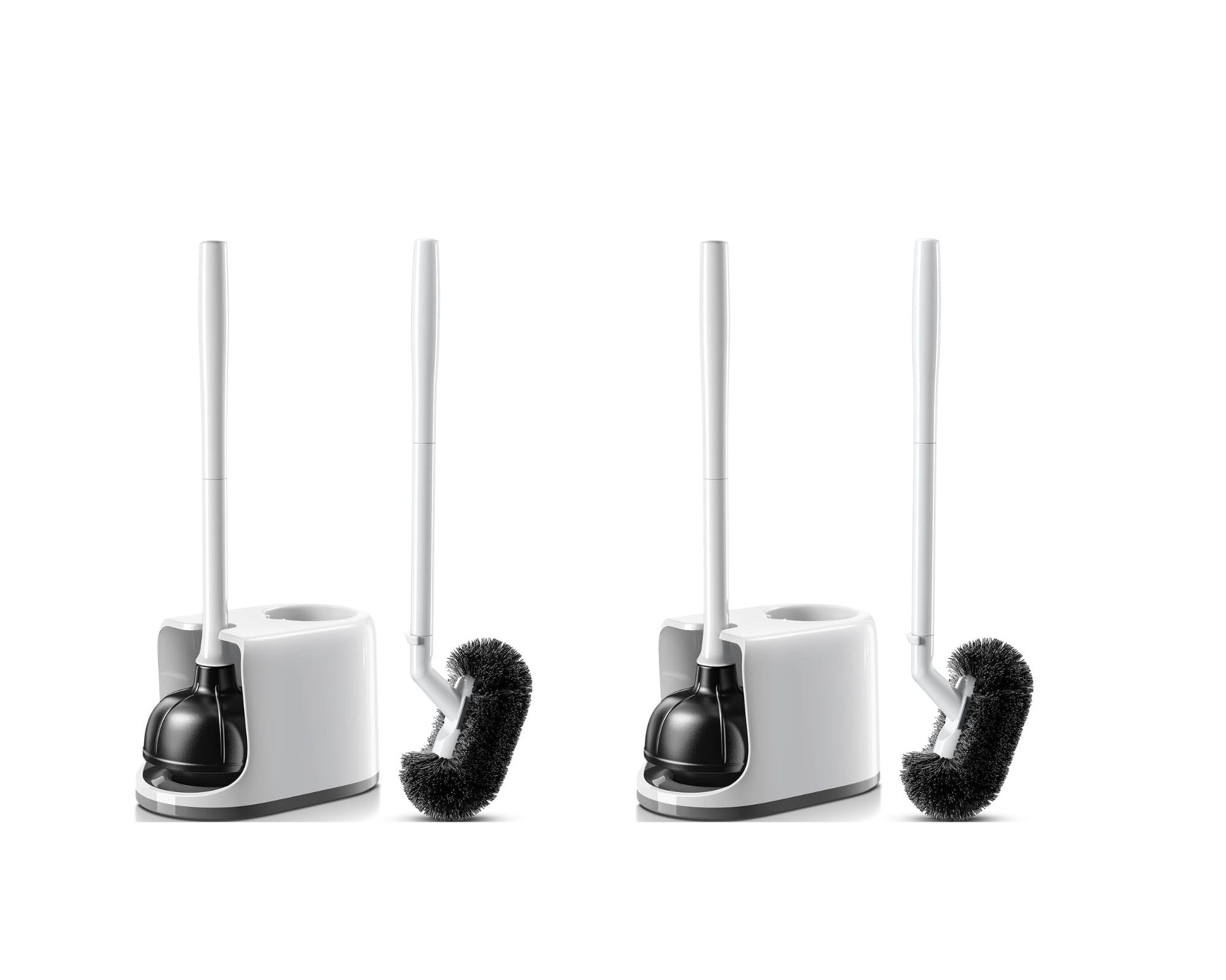 HAMITOR toilet plunger extended handle for easy use in tight spaces.