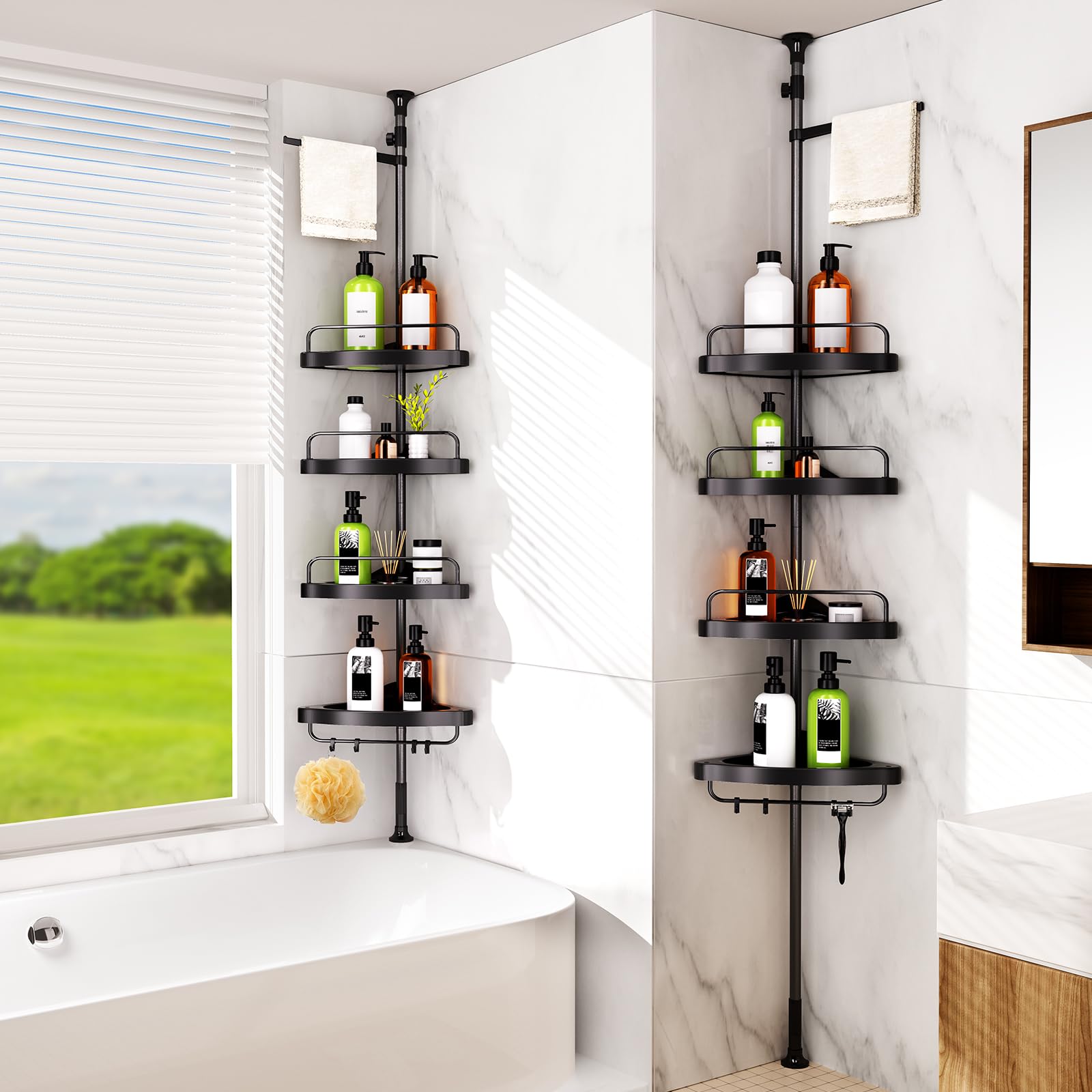 HAMITOR towel hooks and rack keep towels within reach and organized