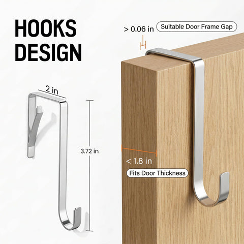 Hamna Collections sturdy hooks and reinforced design keep the unit stable behind the door.