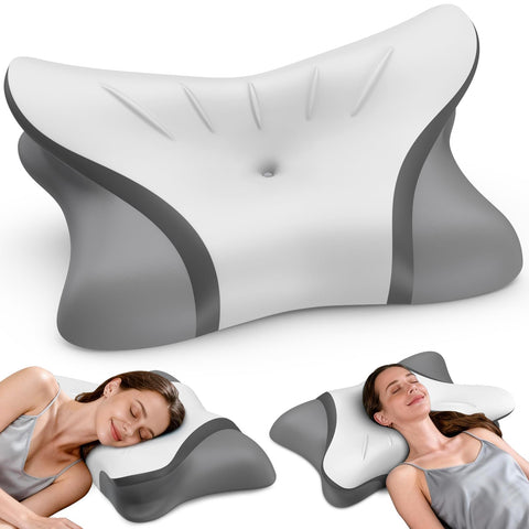 HAMYODO cervical neck pillow overview shows ergonomic support for spine alignment.