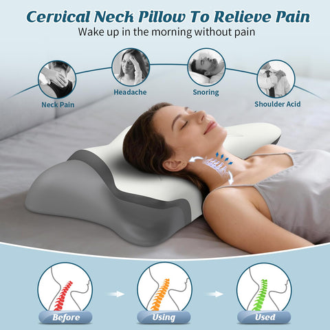 HAMYODO neck pillow side profile highlights elevation tailored for side sleepers.