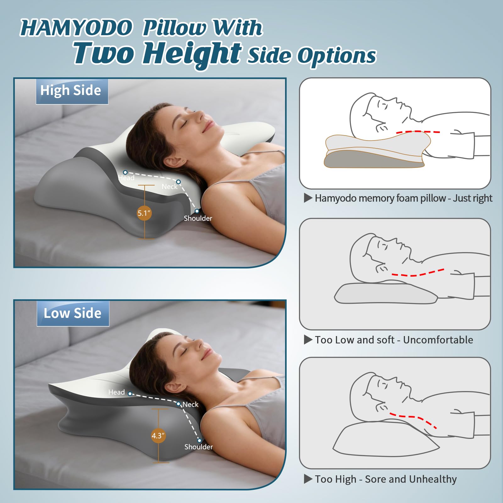 HAMYODO cooling pillowcase fabric facilitates airflow to maintain comfort.