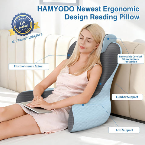 HAMYODO Lumbar-support pillow provides back comfort for lounging