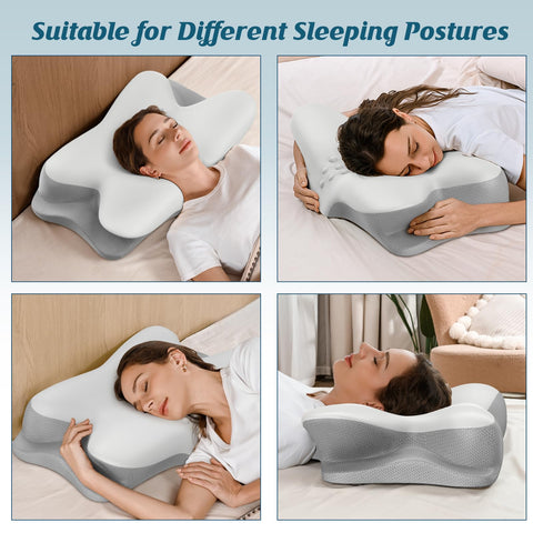 HAMYODO memory foam core provides responsive support for head and spine alignment