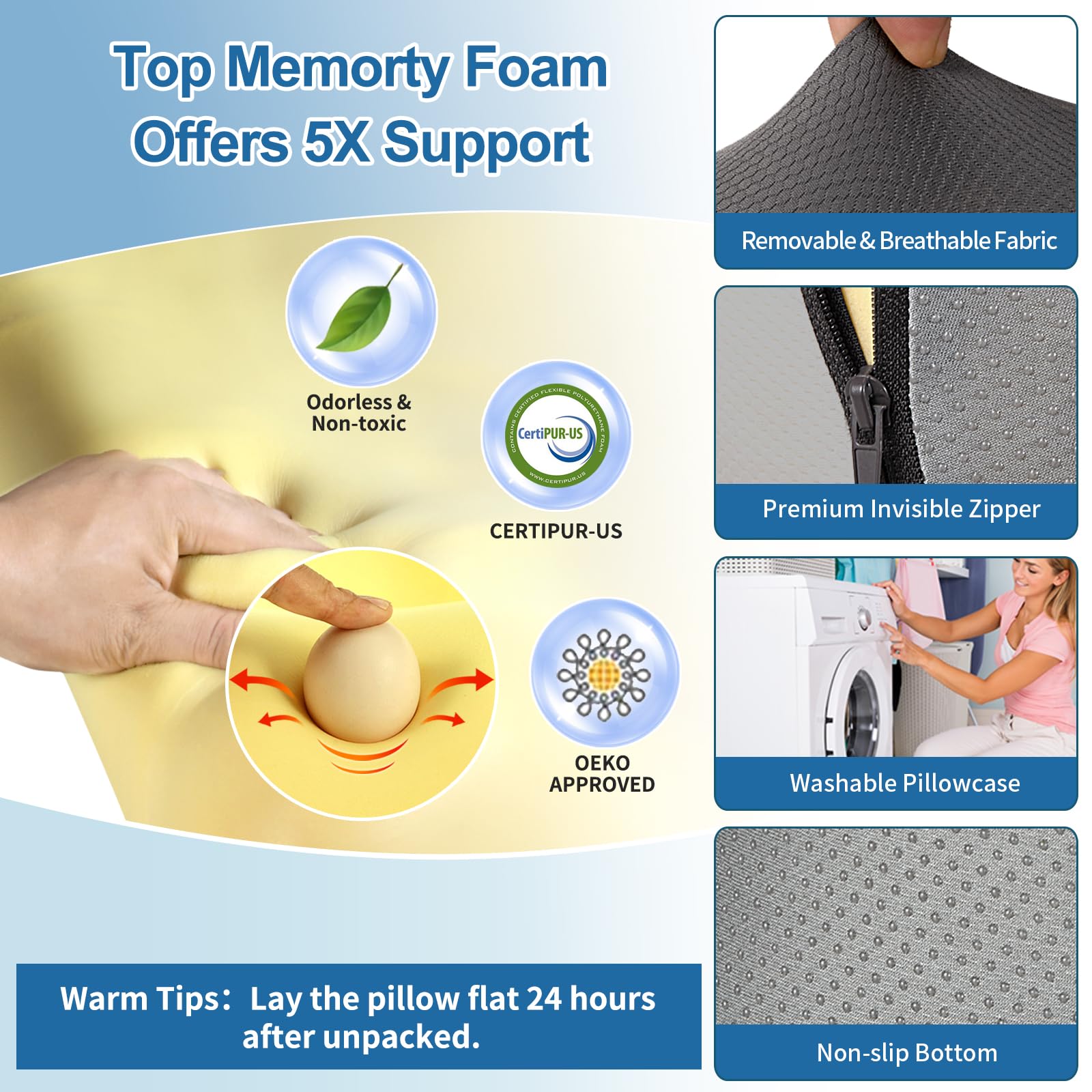 HAMYODO soft fabric texture enhances comfort during extended bed use.