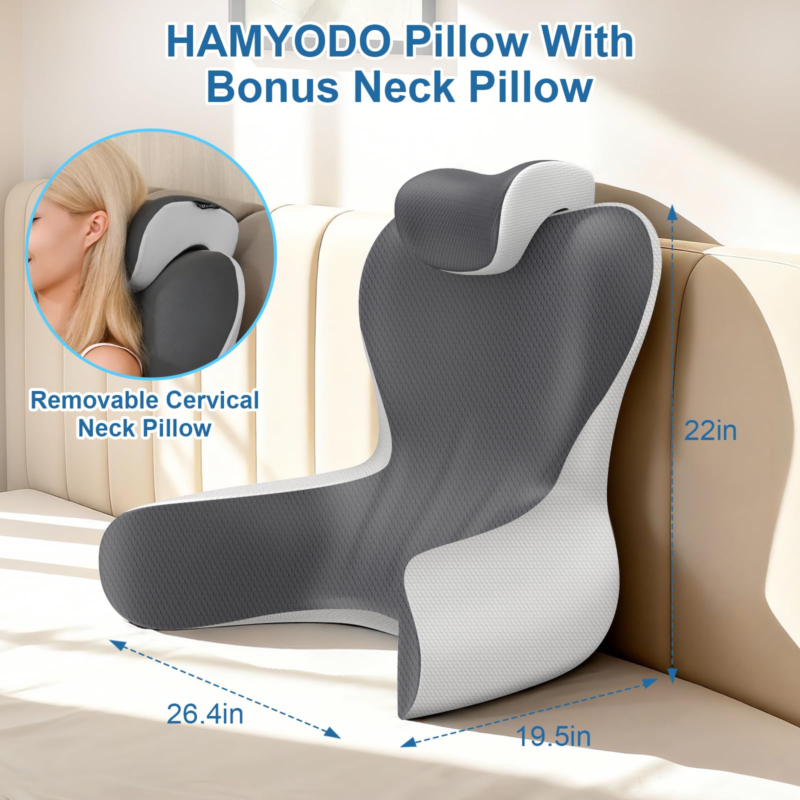 HAMYODO removable cover with breathable fabric for easy cleaning and cooling.