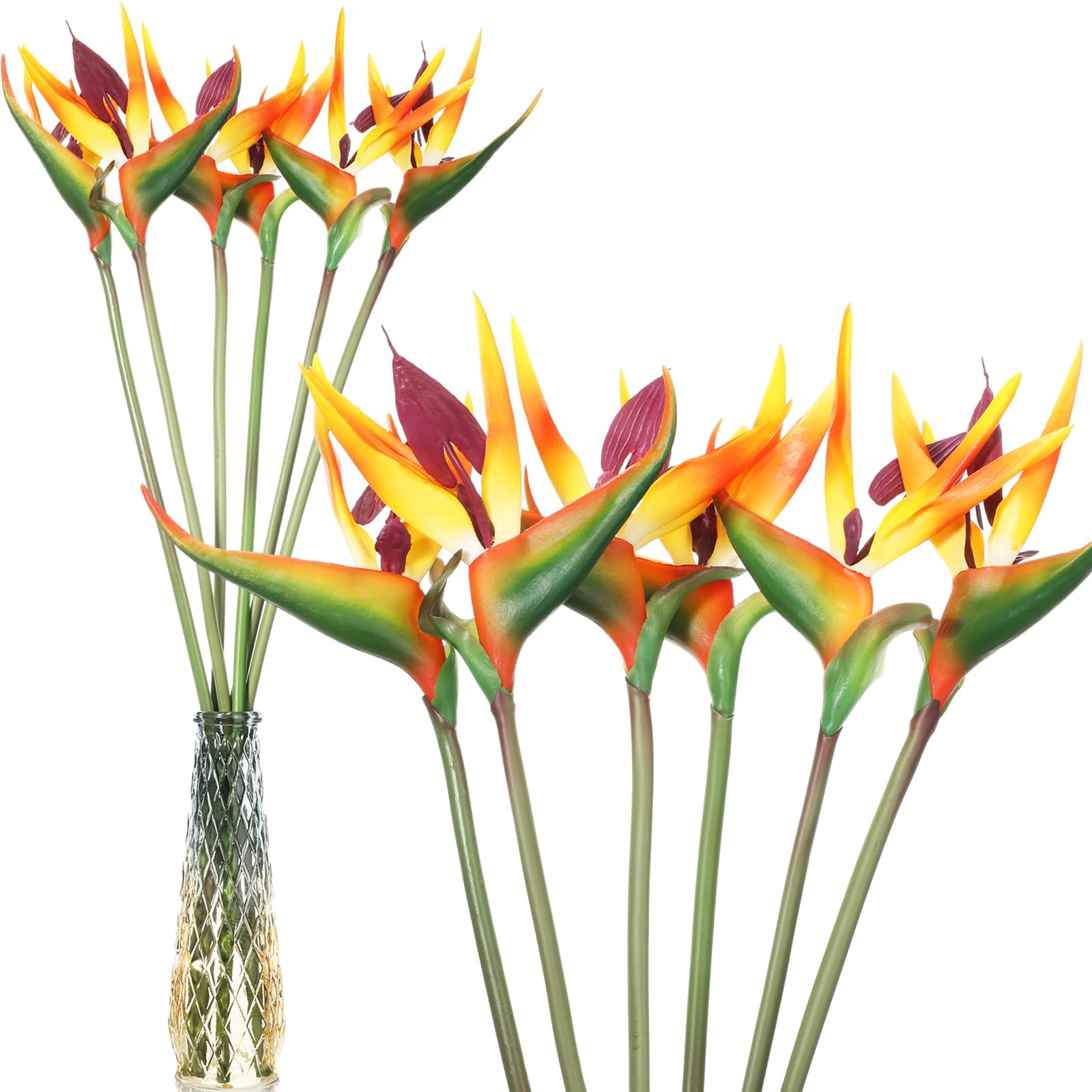 Hanaive Bird of Paradise artificial flowers, 12-piece pack, ideal for versatile home décor.