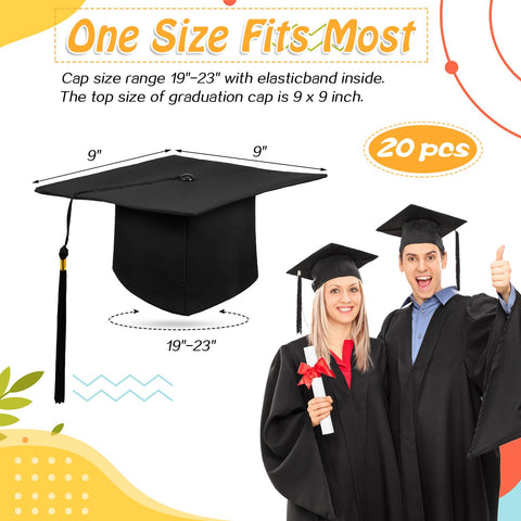 Hanaive matte graduation cap close-up shows woven material and elastic band for comfortable wear.