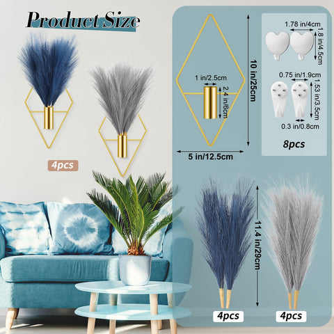 Hanaive light gray silk grass bouquet adds subtle texture to rooms