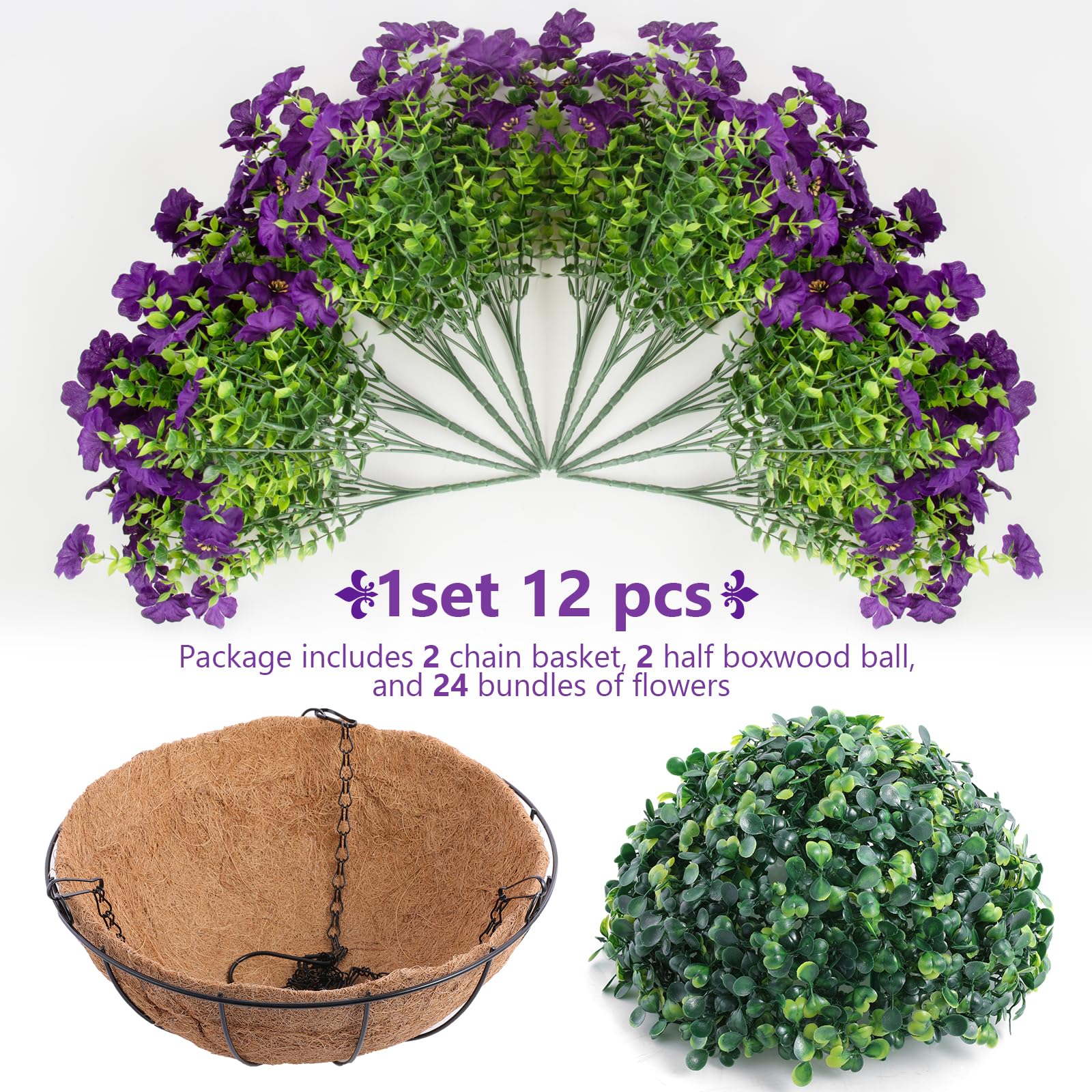 Hananona 24 packs flowers for lush, low-maintenance fullness.