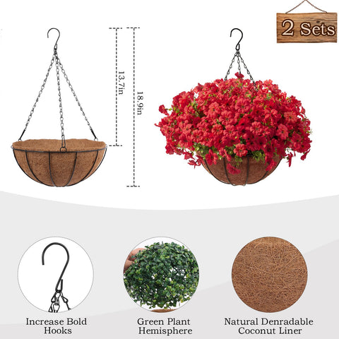 Hananona 24-pcs artificial flowers pack ready for quick DIY hanging display.