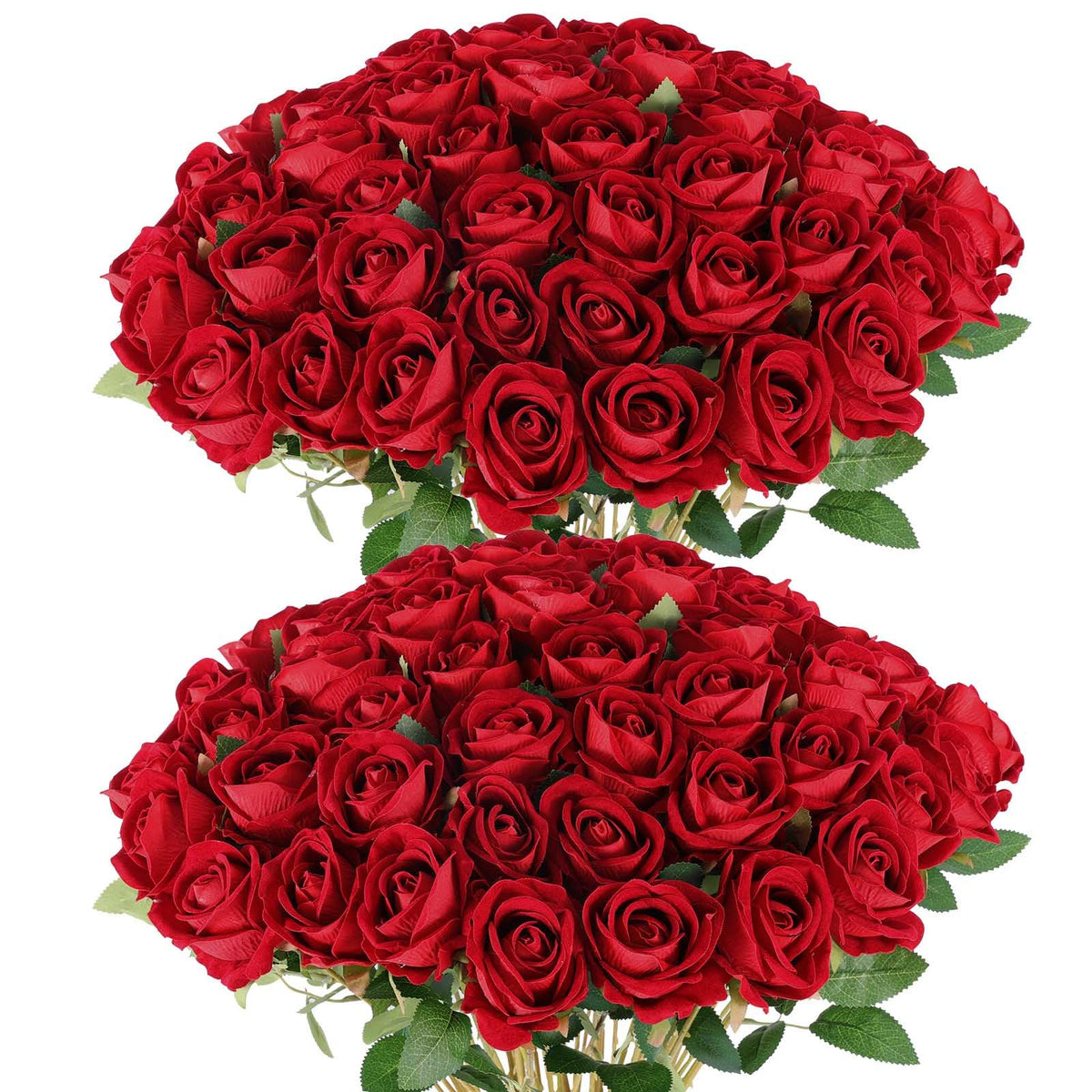 Hananona 50 artificial burgundy roses bouquet for elegant wedding centerpieces