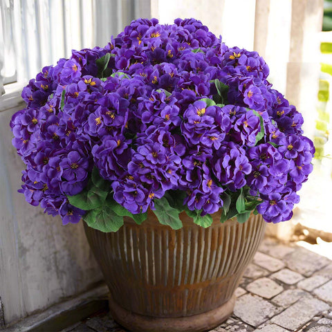 Hananona artificial geranium outdoors bundle 1 for vibrant porch decor with UV resistance
