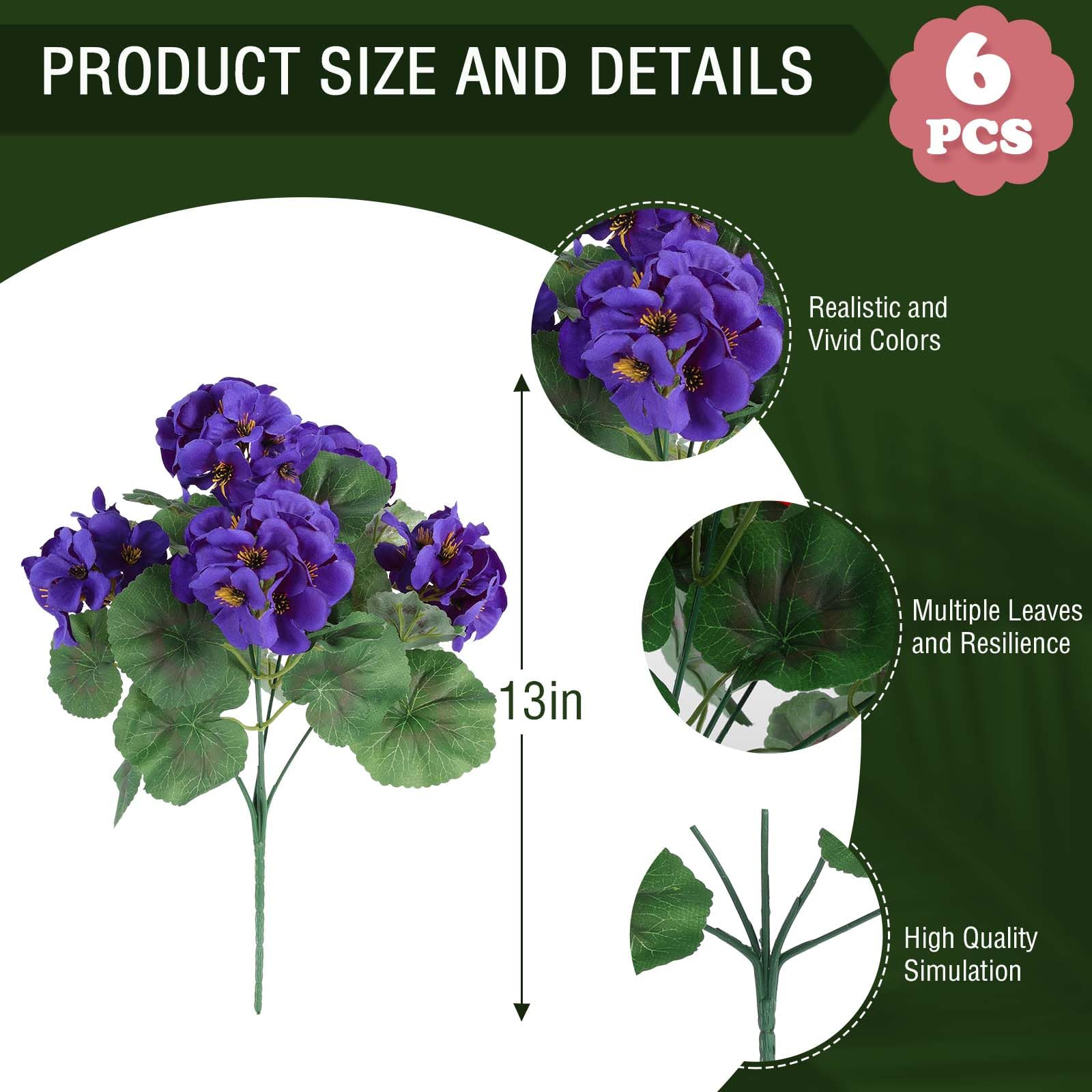 Hananona artificial geranium outdoors bundle 2 showcasing sunlit petals for garden accents
