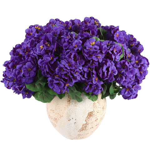 Hananona artificial geranium closeup petal detail showing realistic texture for centerpieces.