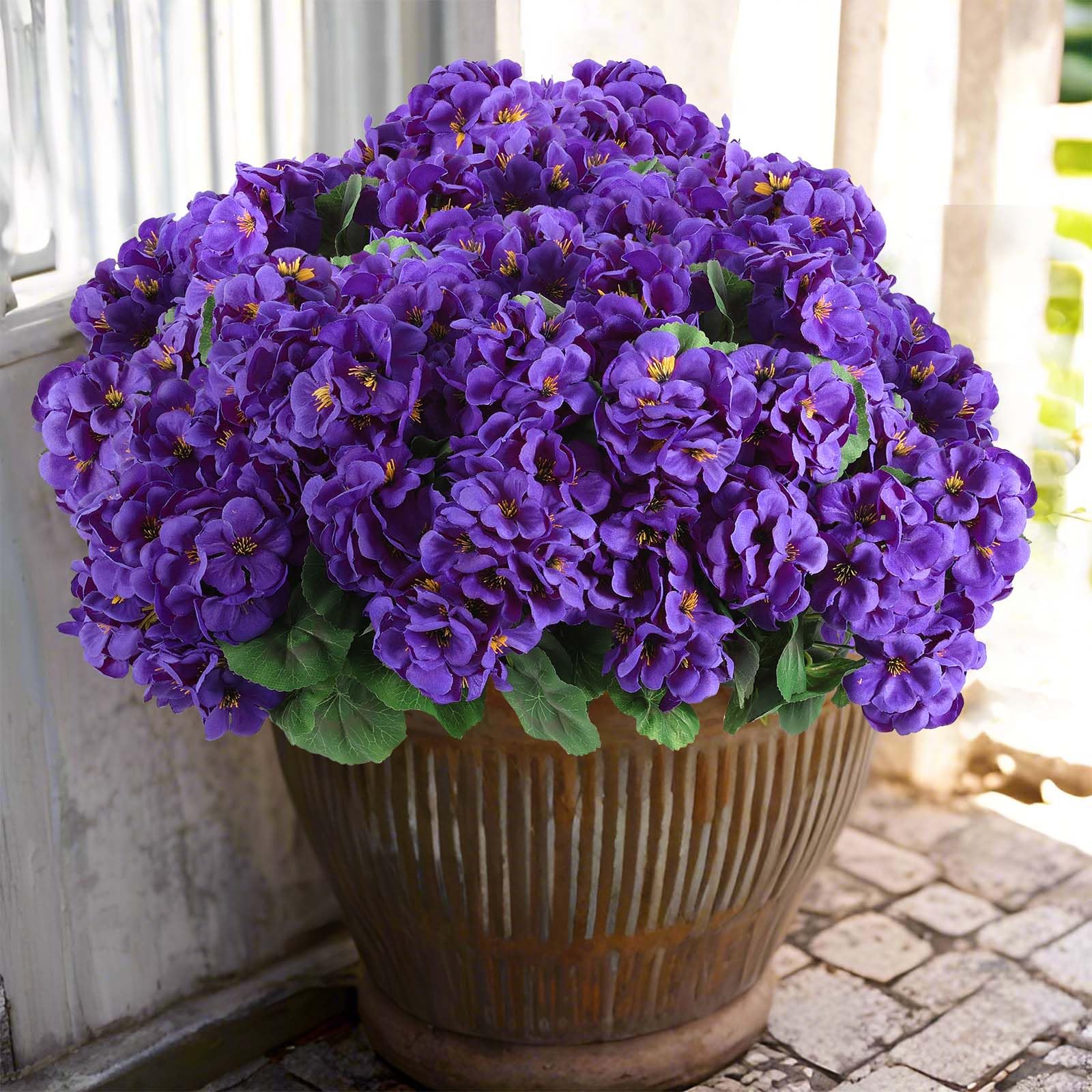 Hananona artificial geranium full bundle for outdoor decor with vibrant, maintenance-free color.