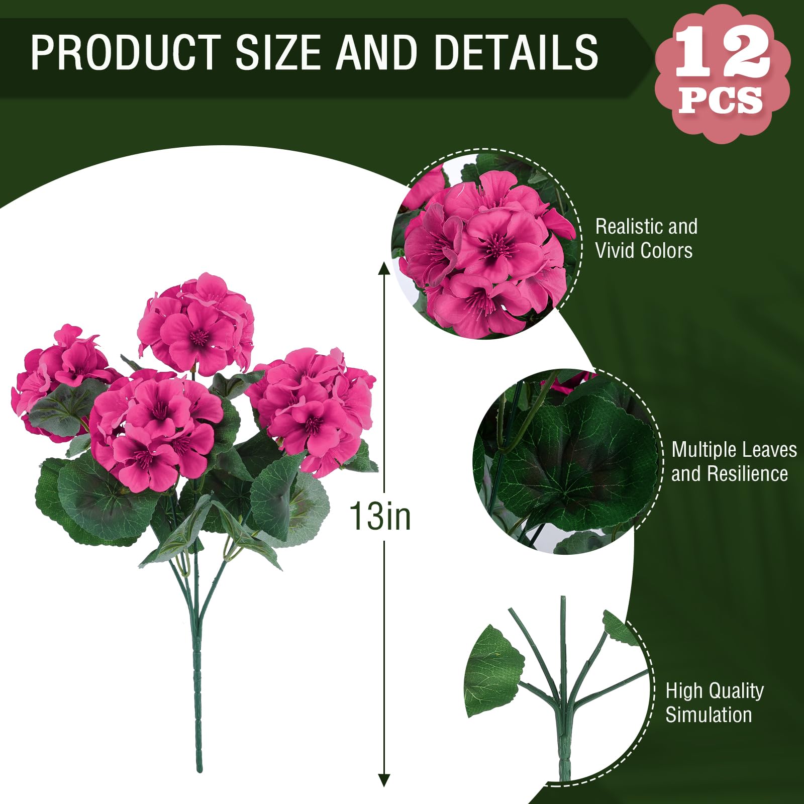 Hananona six bundle outdoor geraniums ready for porch or garden decor