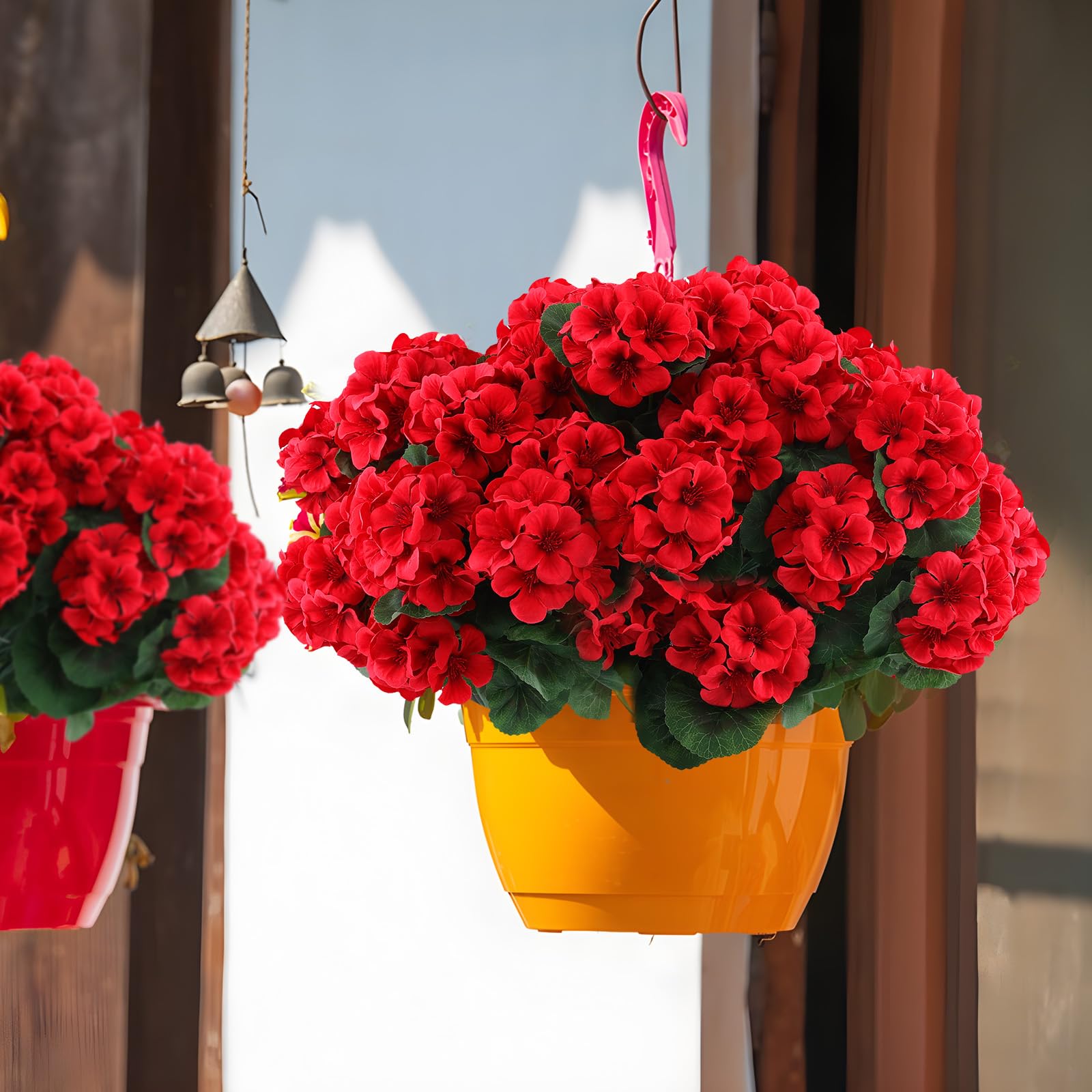 Hananona artificial geranium stems with plastic core for lasting structure
