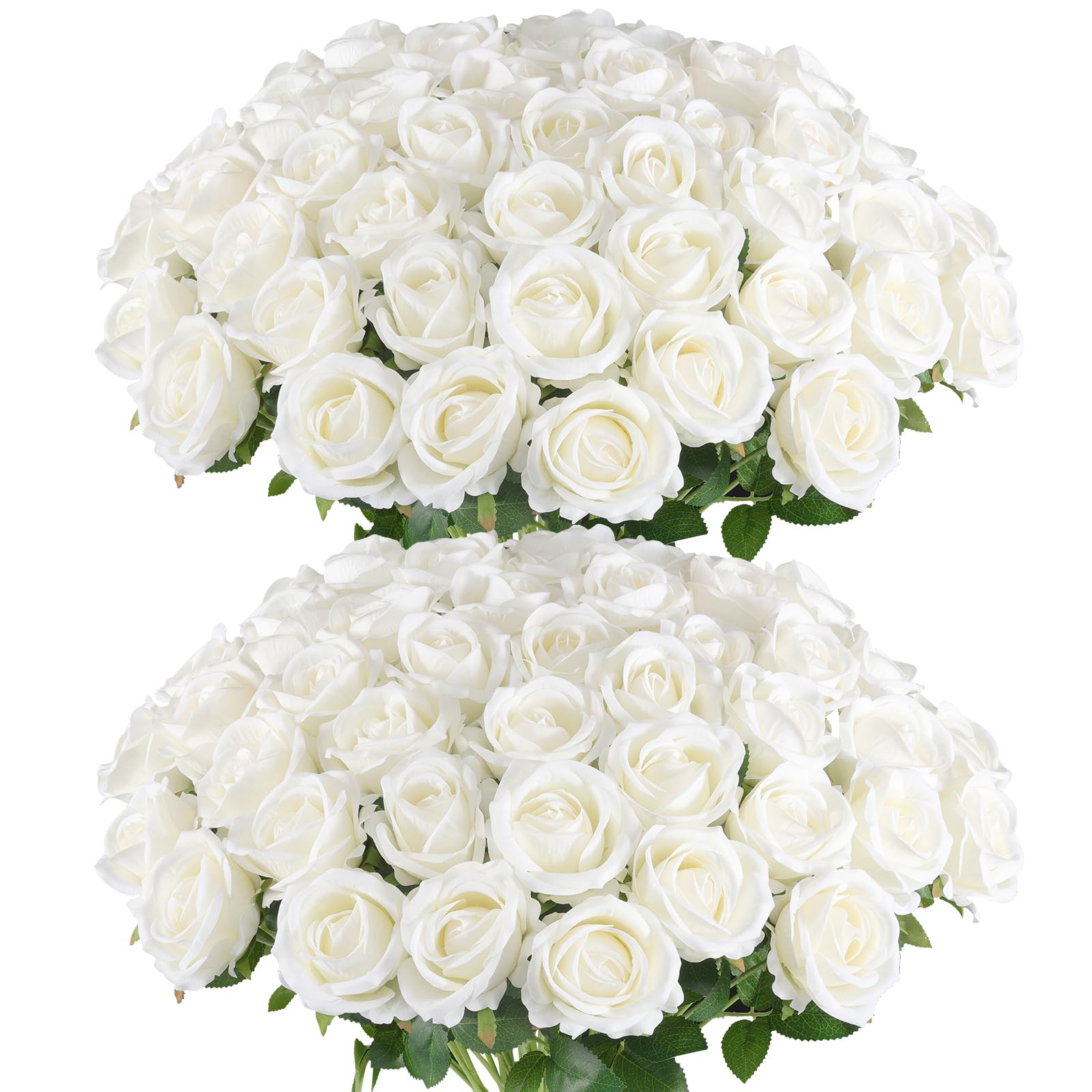 Hananona artificial roses bulk white pack in vivid velvet for elegant centerpieces.