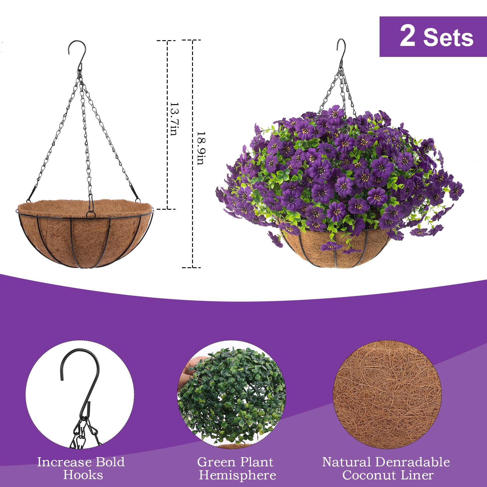 Hananona closeup reveals lifelike flower texture for porch accents.
