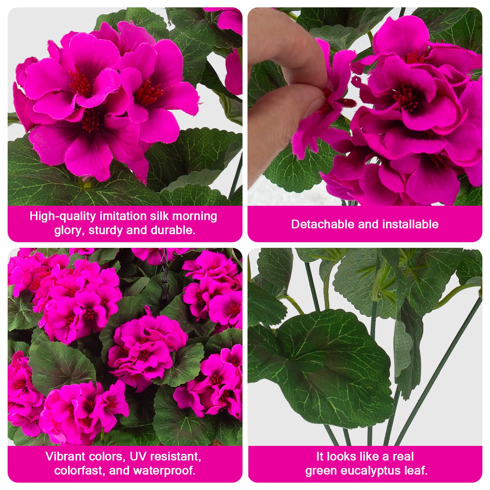 Hananona front porch display with vibrant red geraniums