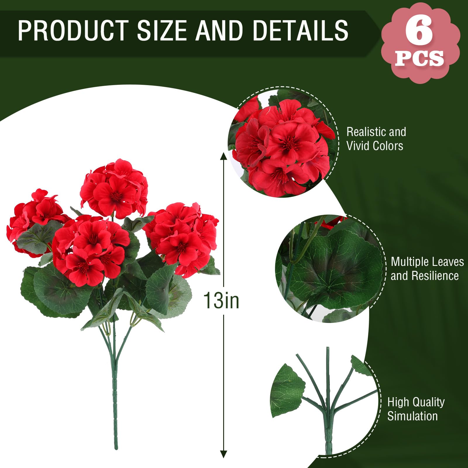 Hananona six-bundle geraniums offer durable, full blooms for any table