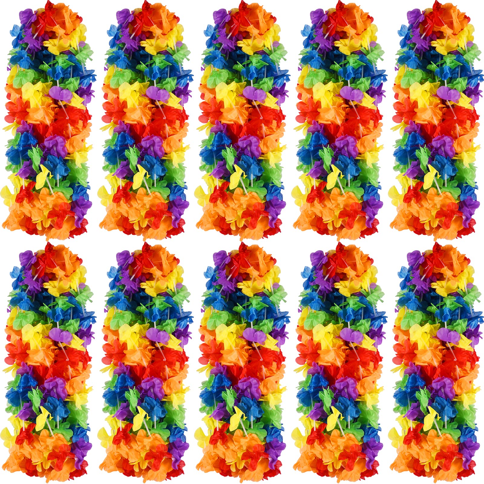 Hananona Hawaii leis rainbow colors brighten luau visuals