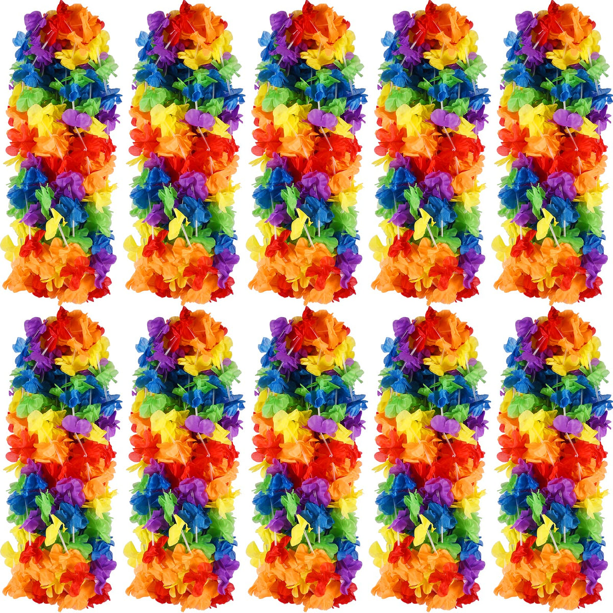 Hananona Hawaii leis rainbow colors brighten luau visuals