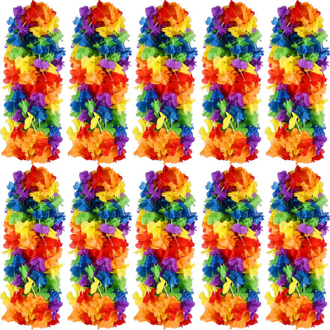 Hananona Hawaii leis rainbow colors brighten luau visuals