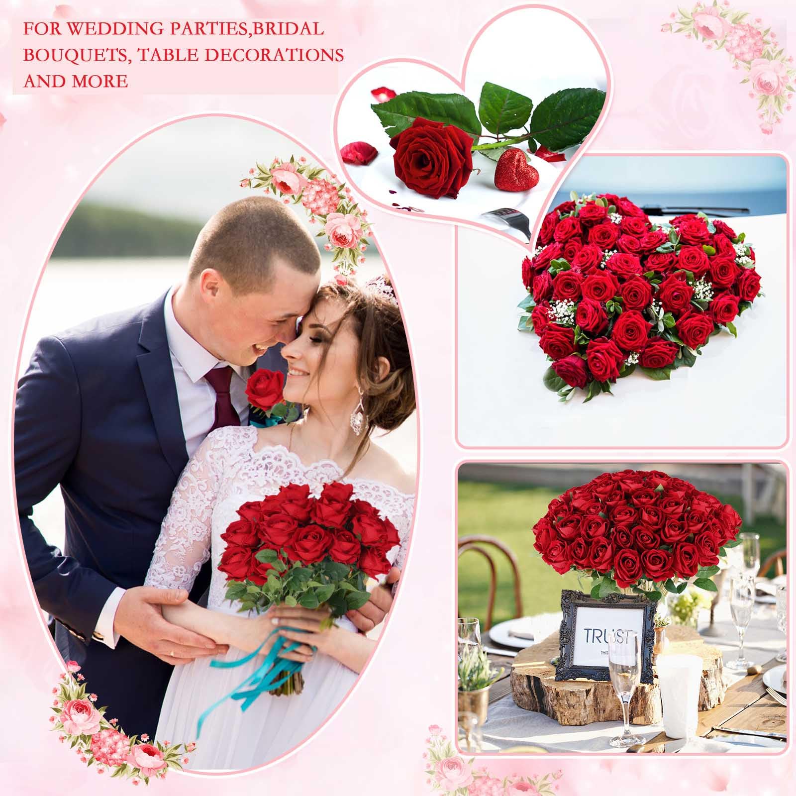 Hananona burgundy artificial roses perfect for indoor table decor