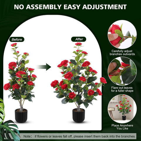 Hananona indoor-outdoor camellia decor suited for weddings or foyer accents.