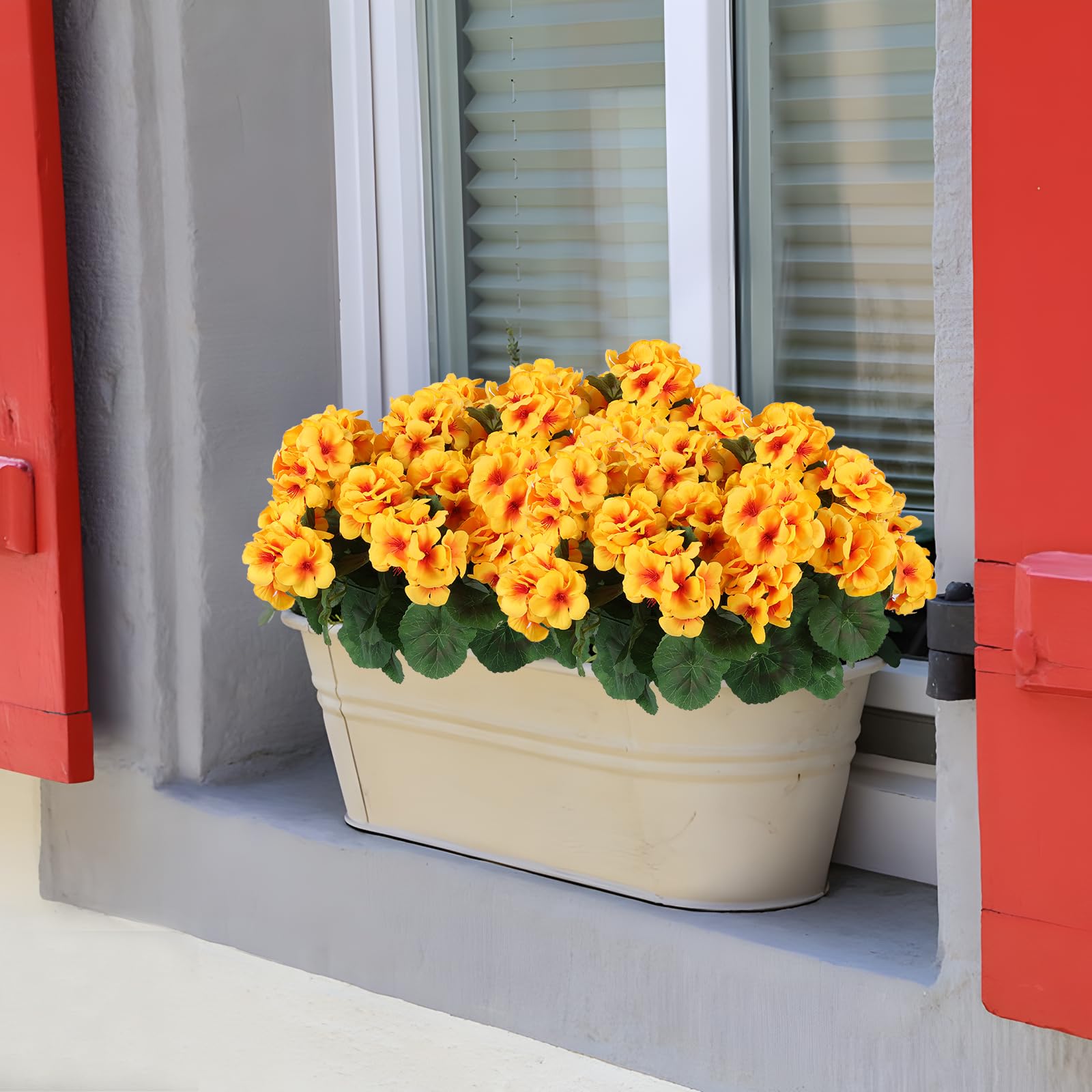 Hananona office centerpiece with durable silk geraniums for professional spaces