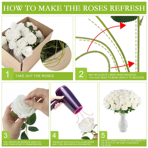Hananona wedding centerpiece roses white, ideal for long-lasting table decor.
