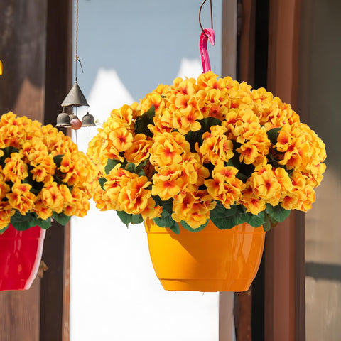 Hananona wedding decor featuring lush yellow geranium blooms for elegant setups