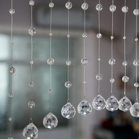 Hanbinsen clear bead curtain adds doorway decor with shimmering reflections