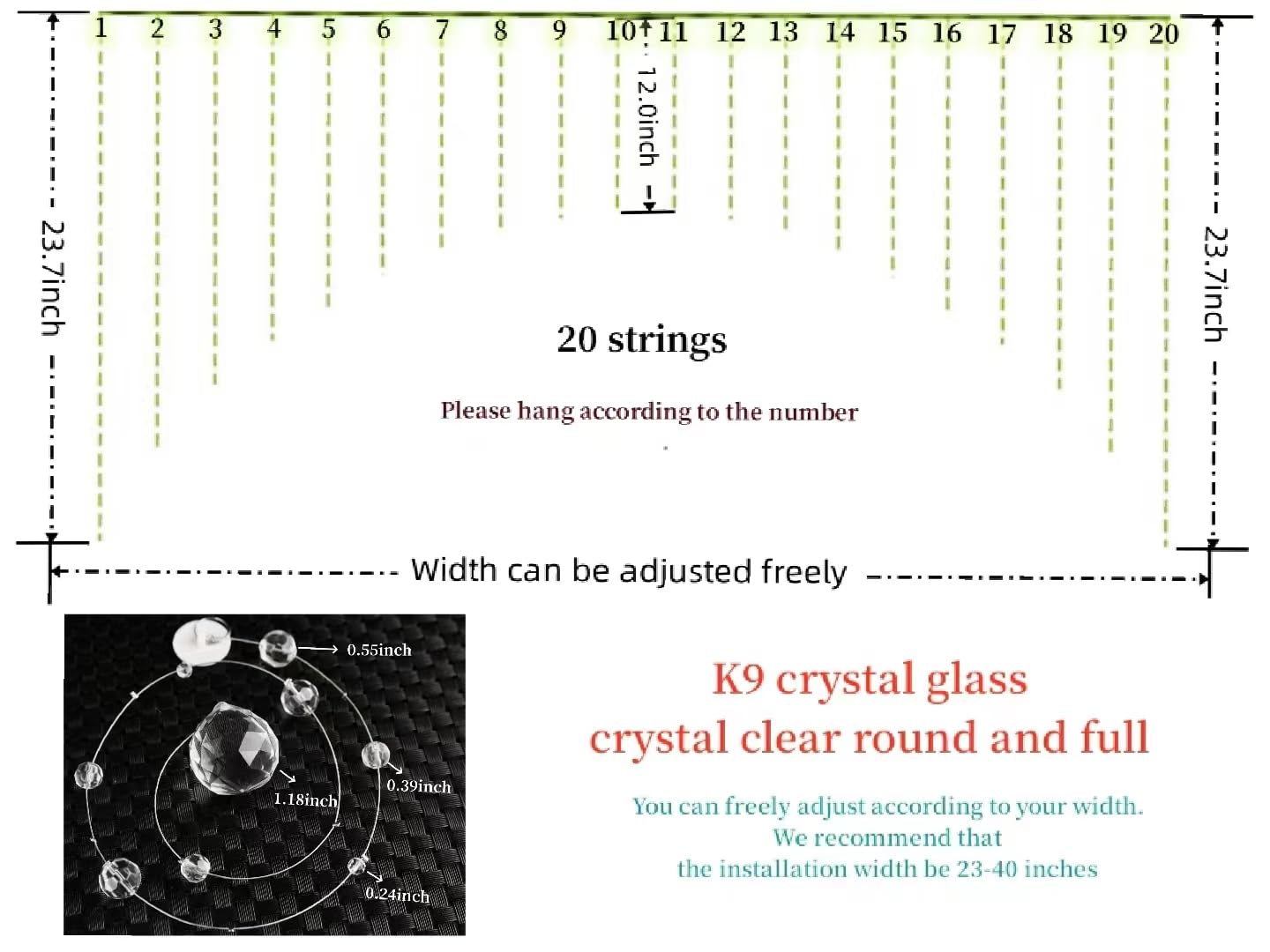 Hanbinsen crystal beads for garden or balcony decor boosts charm