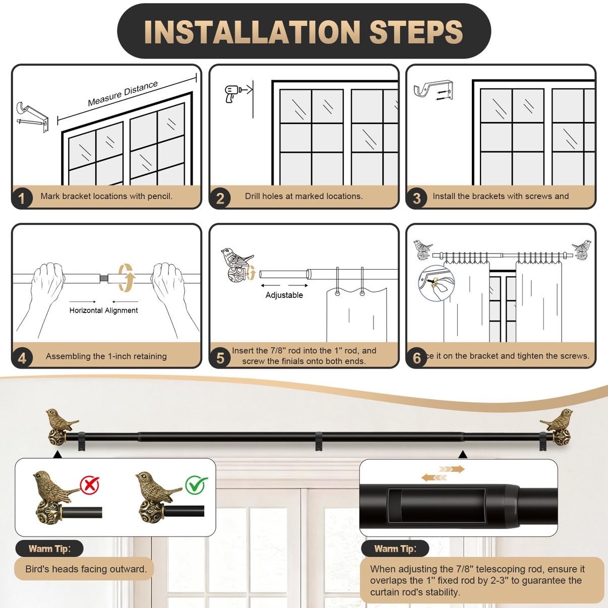 Hanchao assembly steps illustrated for easy installation.