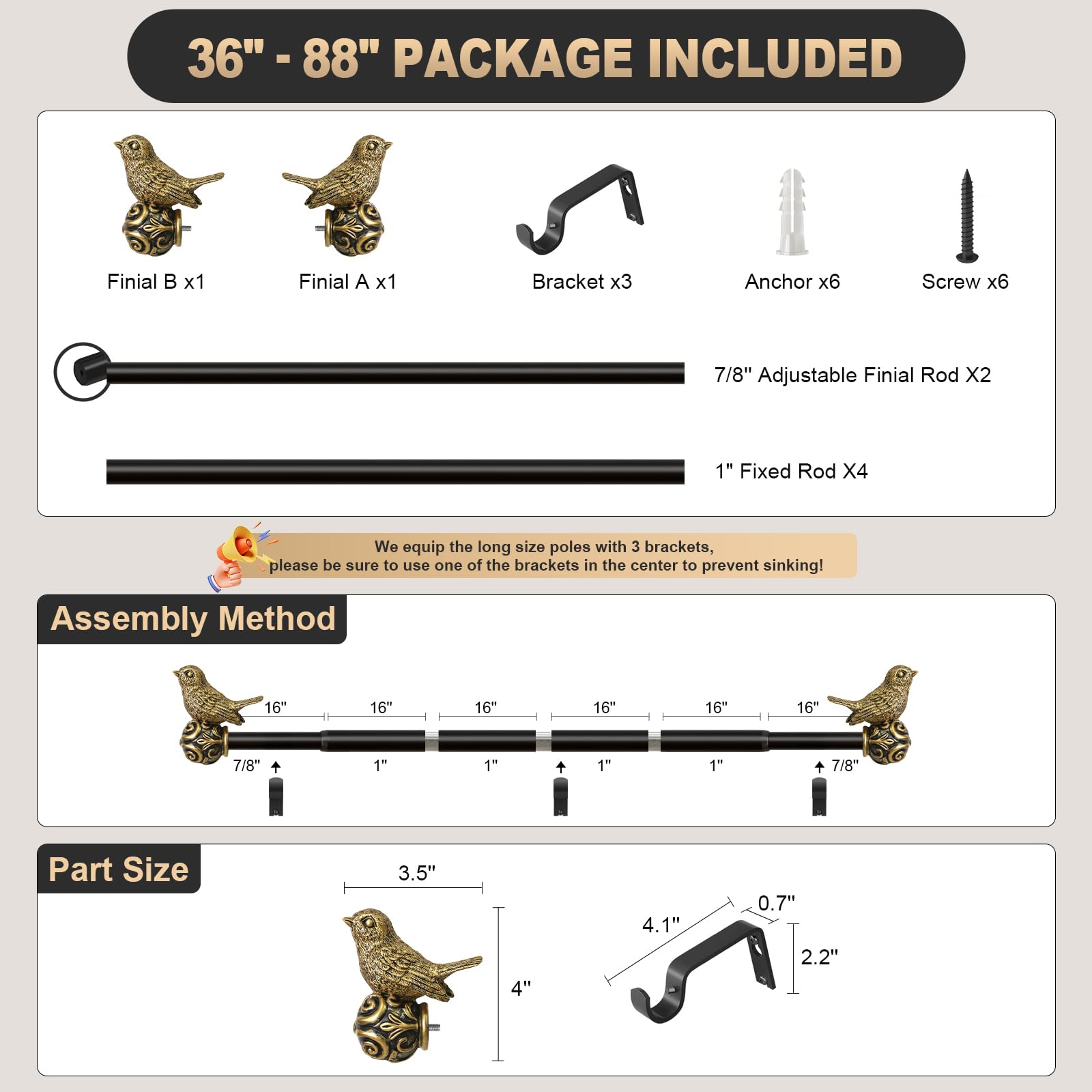 Hanchao measure guide image helps plan the right rod length.