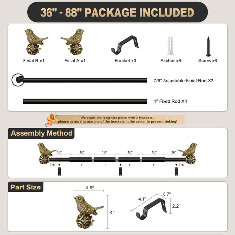 Hanchao measure guide image helps plan the right rod length.