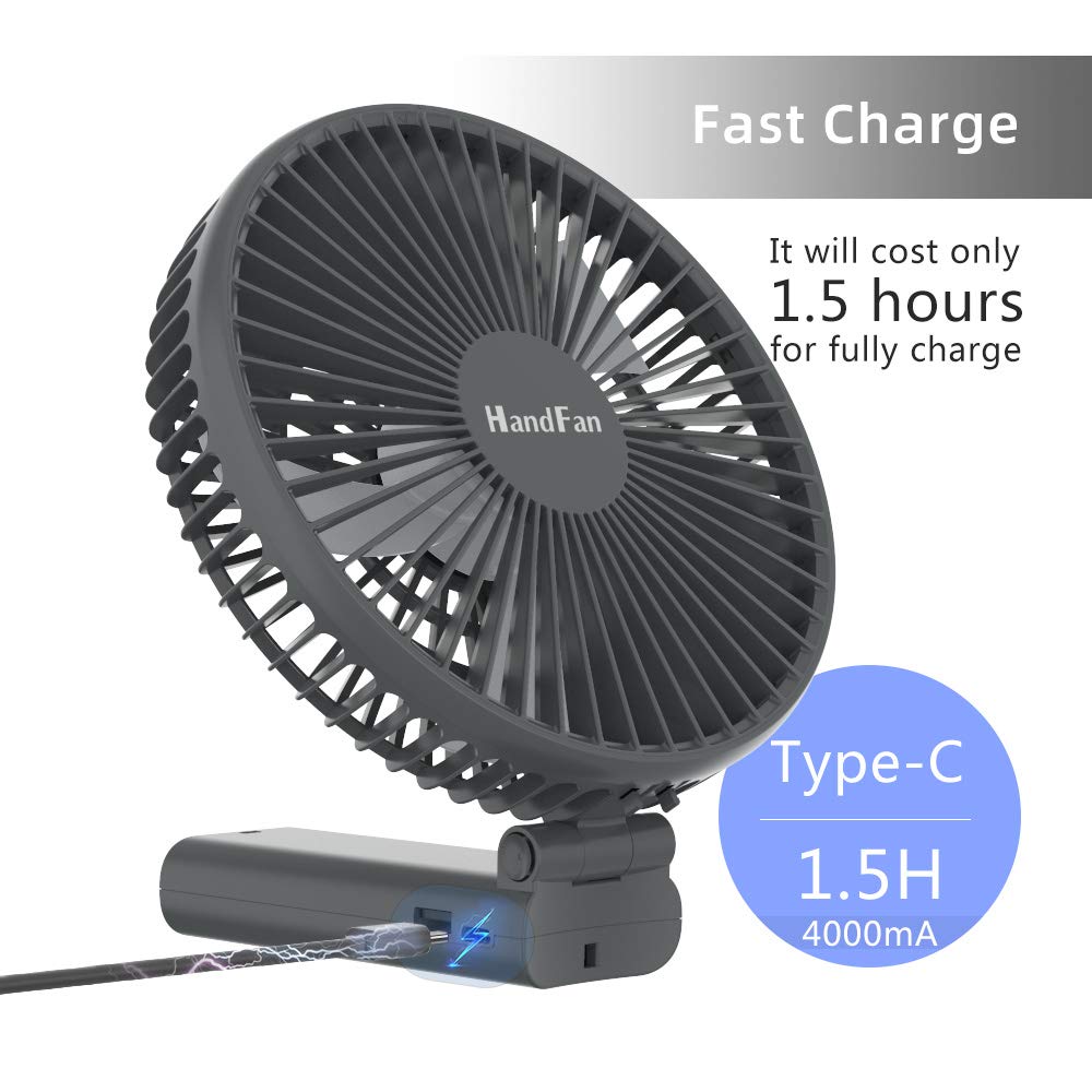 HandFan folds 180 degrees for compact travel and easy packing.