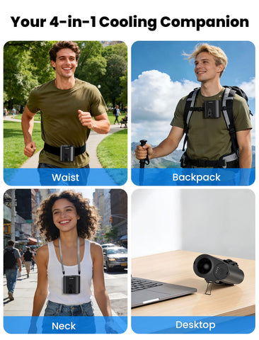 HandFan 2-in-1 wearable design fits any outfit.