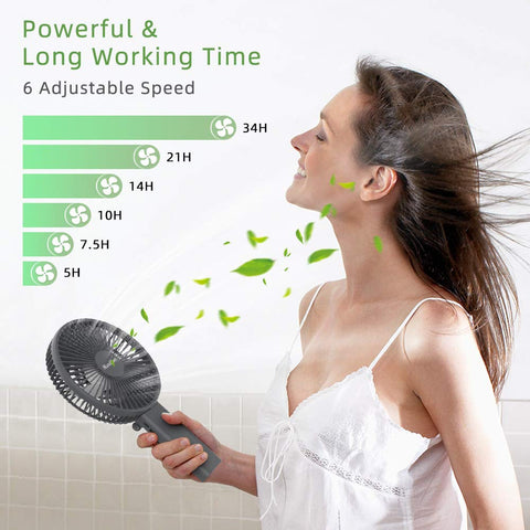 HandFan features a 4000mAh battery for long-lasting use between charges.