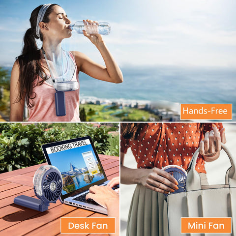 HandFan compact form fits bags and purses.