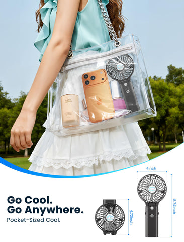 HandFan detachable head powers via USB for flexible charging options.