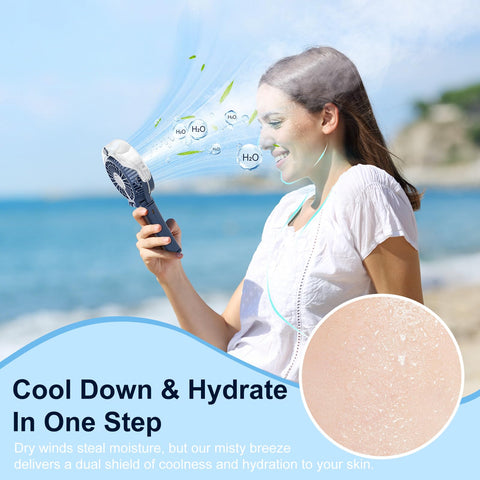HandFan dual wind and mist cooling for instant comfort in heat