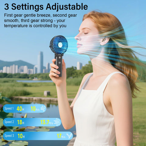 HandFan foldable desk stand for hands-free cooling on any surface