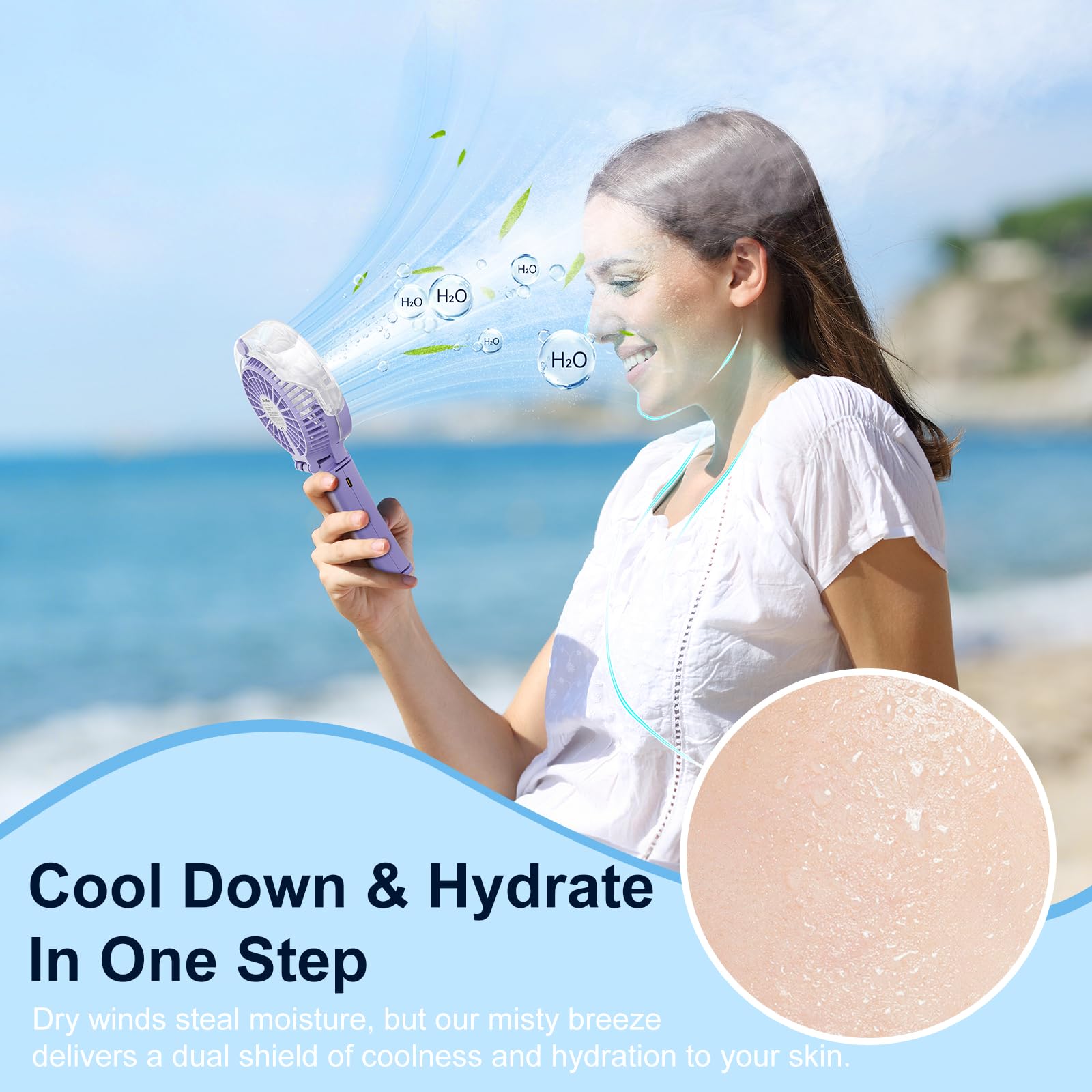HandFan foldable neck-wear design enables hands-free cooling on the move