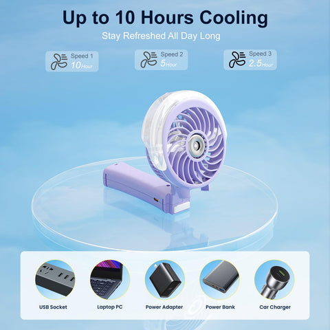 HandFan light purple variant suitable for Disney makeup routines