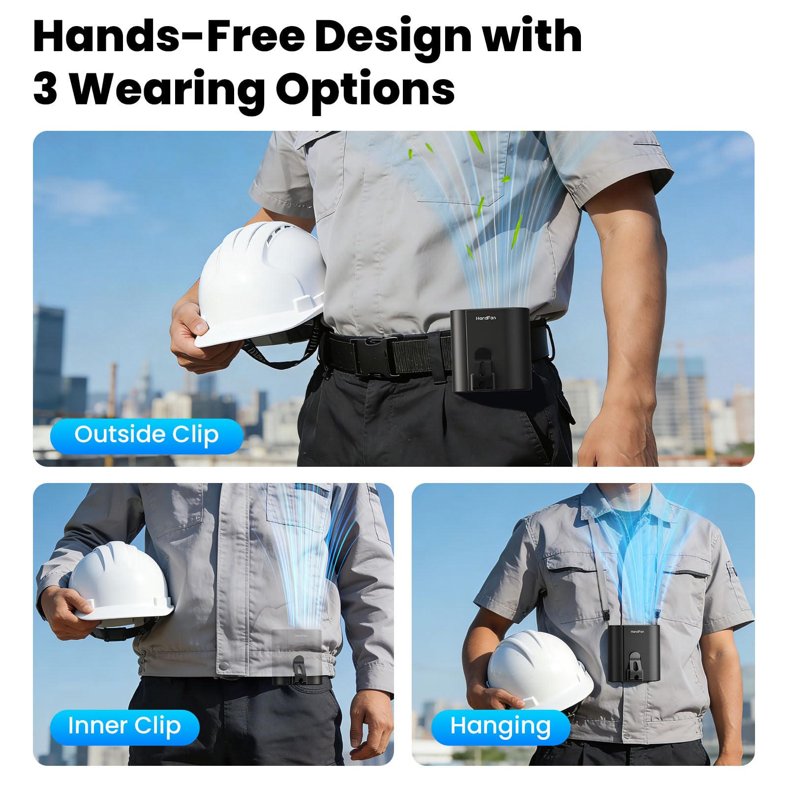 HandFan lightweight eight-ounce body stays comfortable all day.